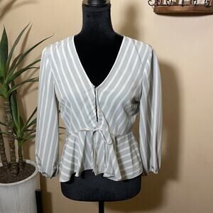 TopShop long sleeve peplum top